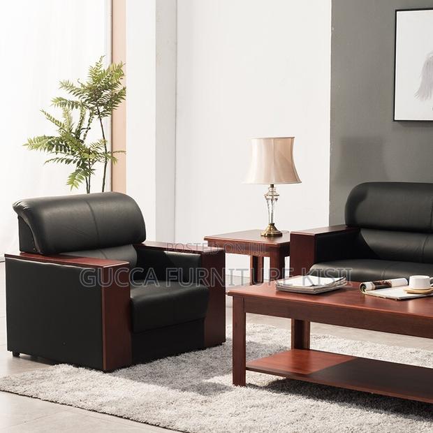 Sofa; 5-Seater Mahogany Office Sofa - thumbnail 4
