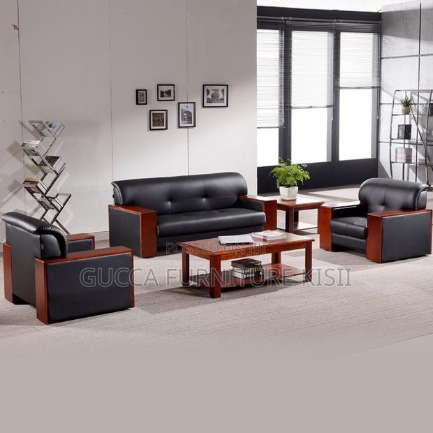 Sofa; 5-Seater Mahogany Office Sofa - thumbnail 6