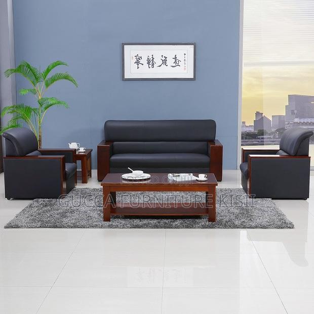 Sofa; 5-Seater Mahogany Office Sofa - thumbnail 11