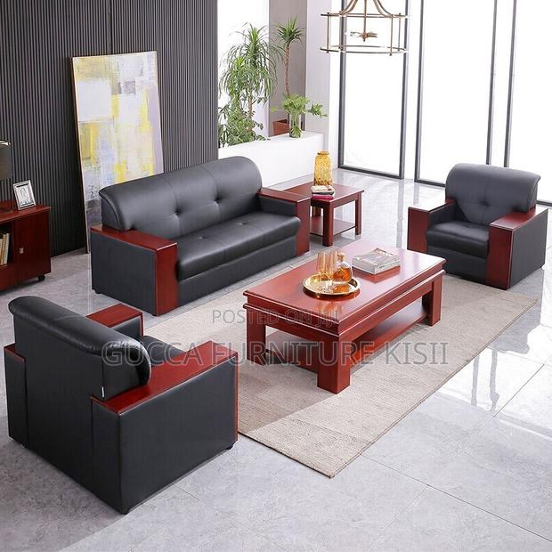 Sofa; 5-Seater Mahogany Office Sofa - thumbnail 8