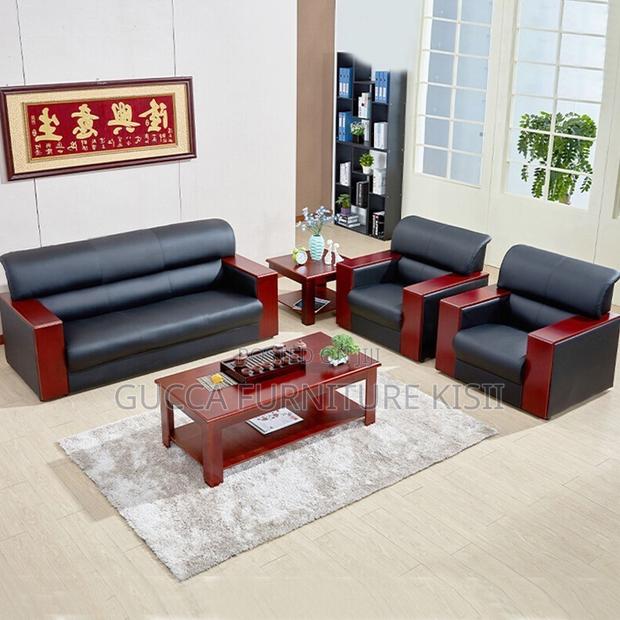 Sofa; 5-Seater Mahogany Office Sofa - thumbnail 9