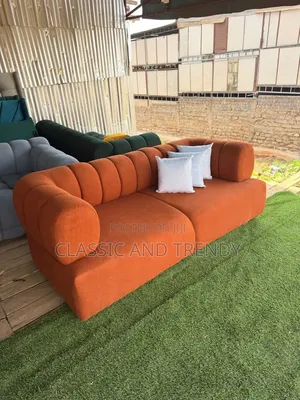 Burnt Orange Channel 3-Seater