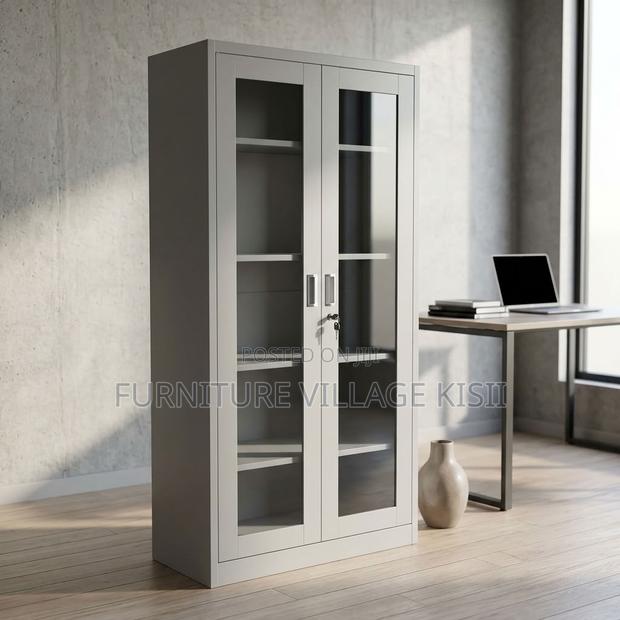 Full Glass Steel Office Cabinet