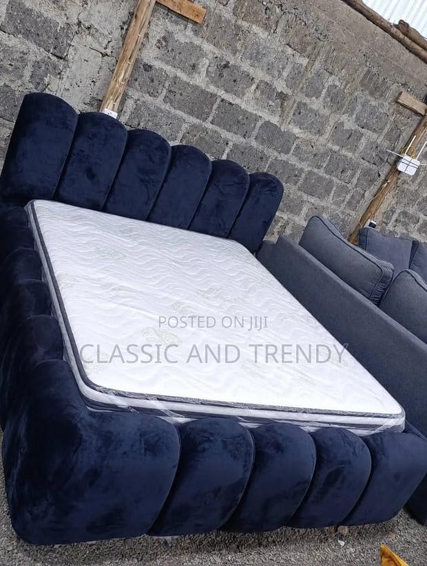 Navy Blue 5x6 Chester Bed