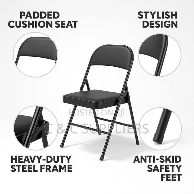 Black Folding Lecture Chair. - thumbnail 6