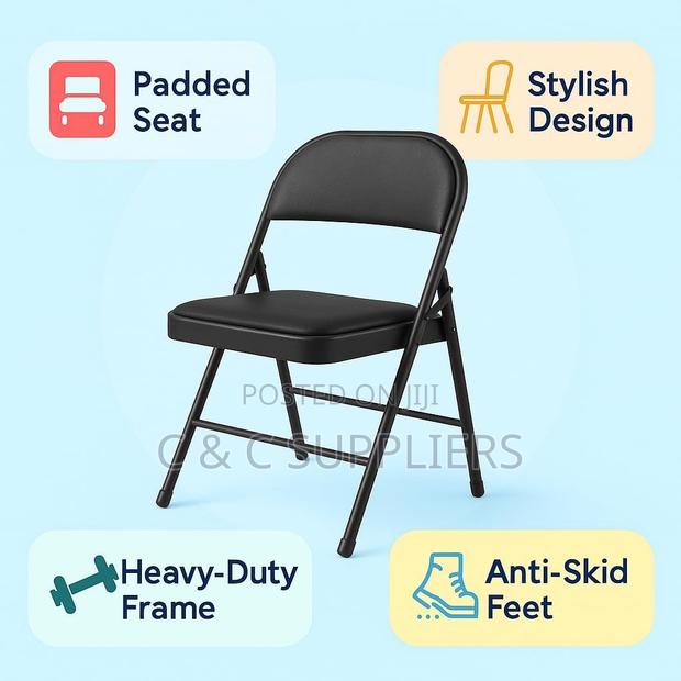Black Folding Lecture Chair. - thumbnail 8