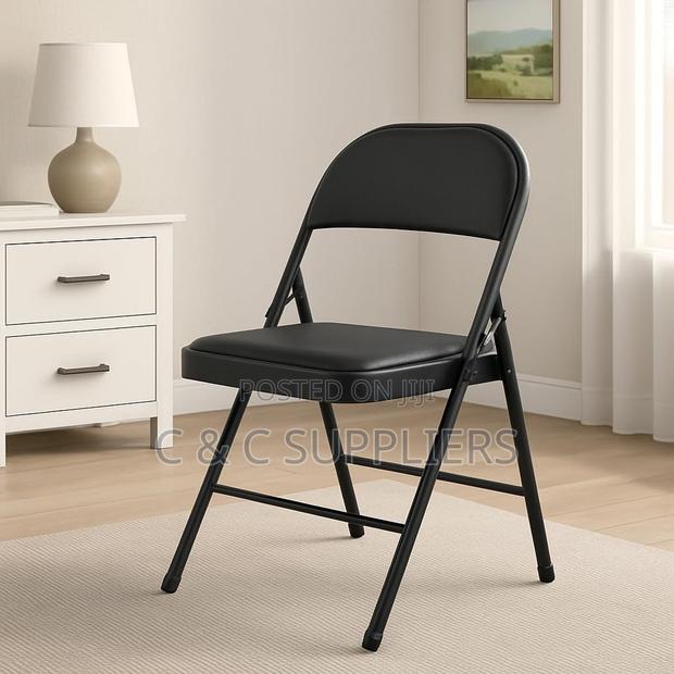 Black Folding Lecture Chair. - main view