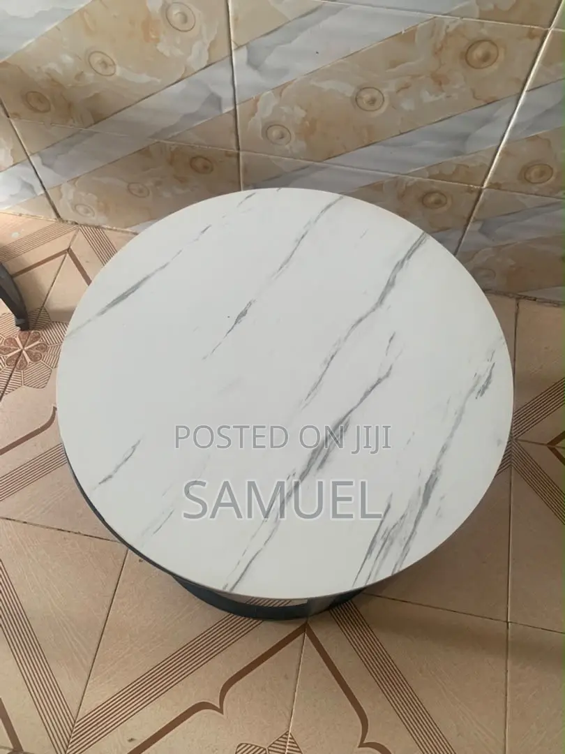 Marble Style Center Table Set 2 Pieces