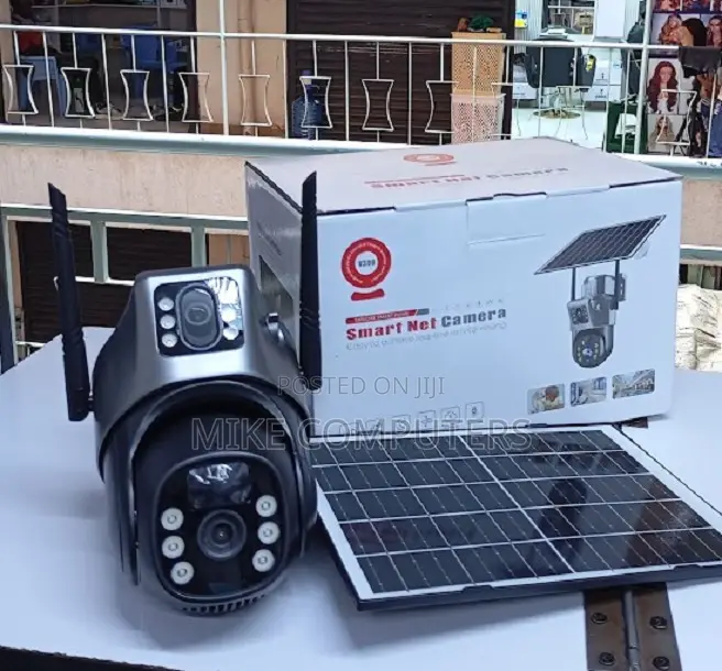 V380 Dual Lens Bulb PTZ Solar Security Camera