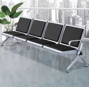 Office Bench; 4-Link Heavy Duty Leather Padded Bench