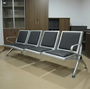 Office Bench; 4-Link Heavy Duty Leather Padded Bench