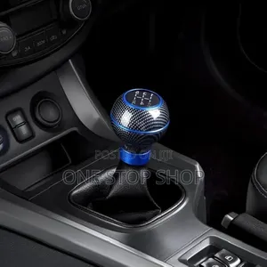 Sphericak Ball Shape 5speed Knob With Blue Ring Carbon Fiber