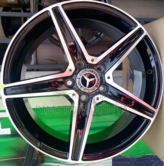Size 17 Mercedes-Benz, Black Silver, Full Set.