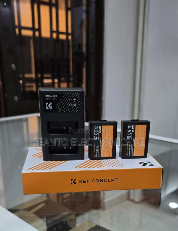 K F Concept LP-E10 Dual Charger and 2 Batteries