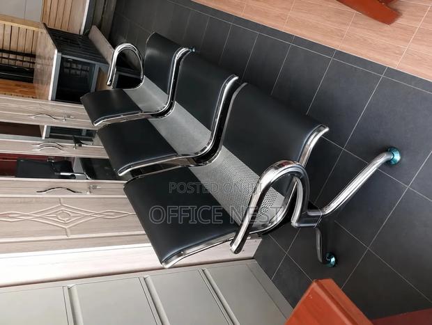 3-Seater Waiting Bench Chair – Modern Reception Office Visitor Seats - thumbnail 3