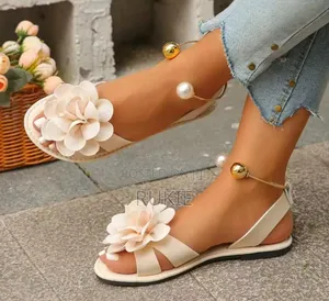 Floral Pearl Embellished Sandals