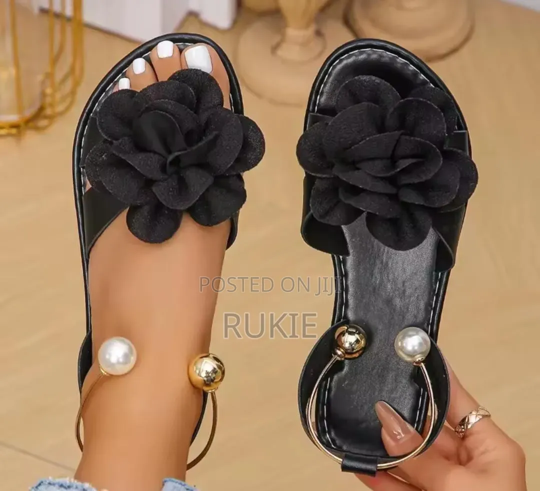 Floral Pearl Embellished Sandals
