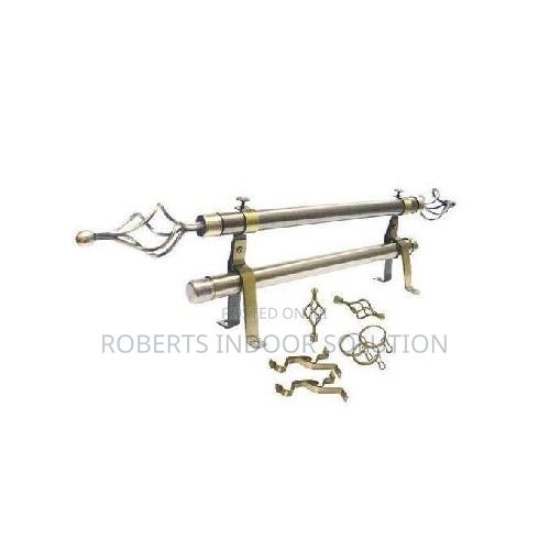 Sleek Stainless Steel Double Layer Curtain Pole - main view