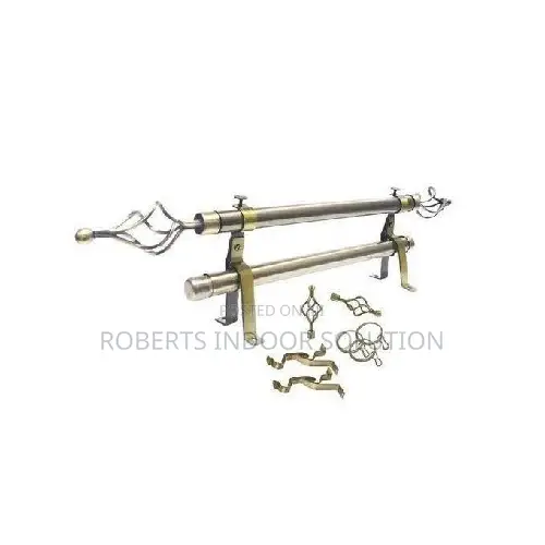 Sleek Stainless Steel Double Layer Curtain Pole