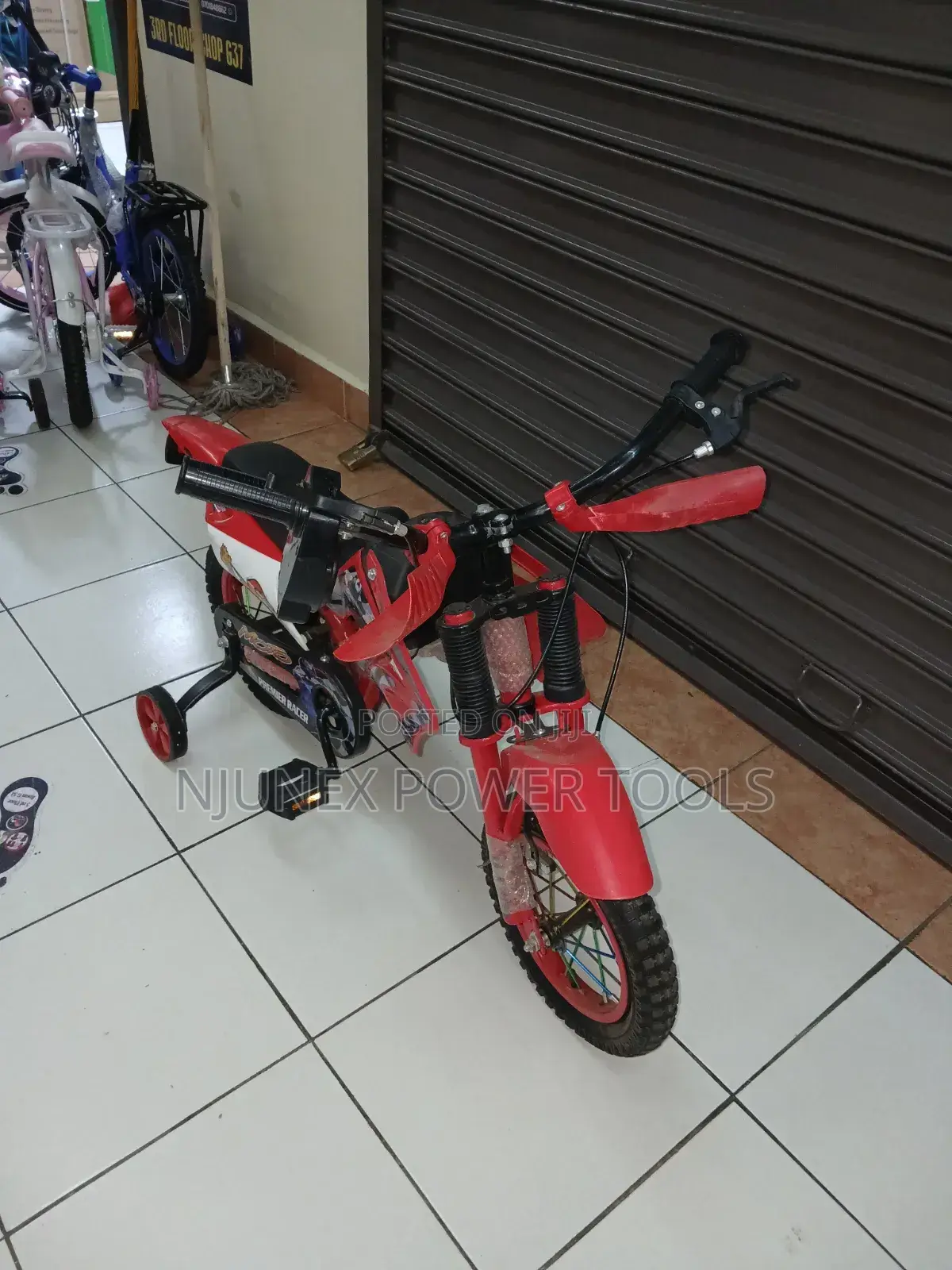 Red Motorcycle-Style Kids' Bicycle