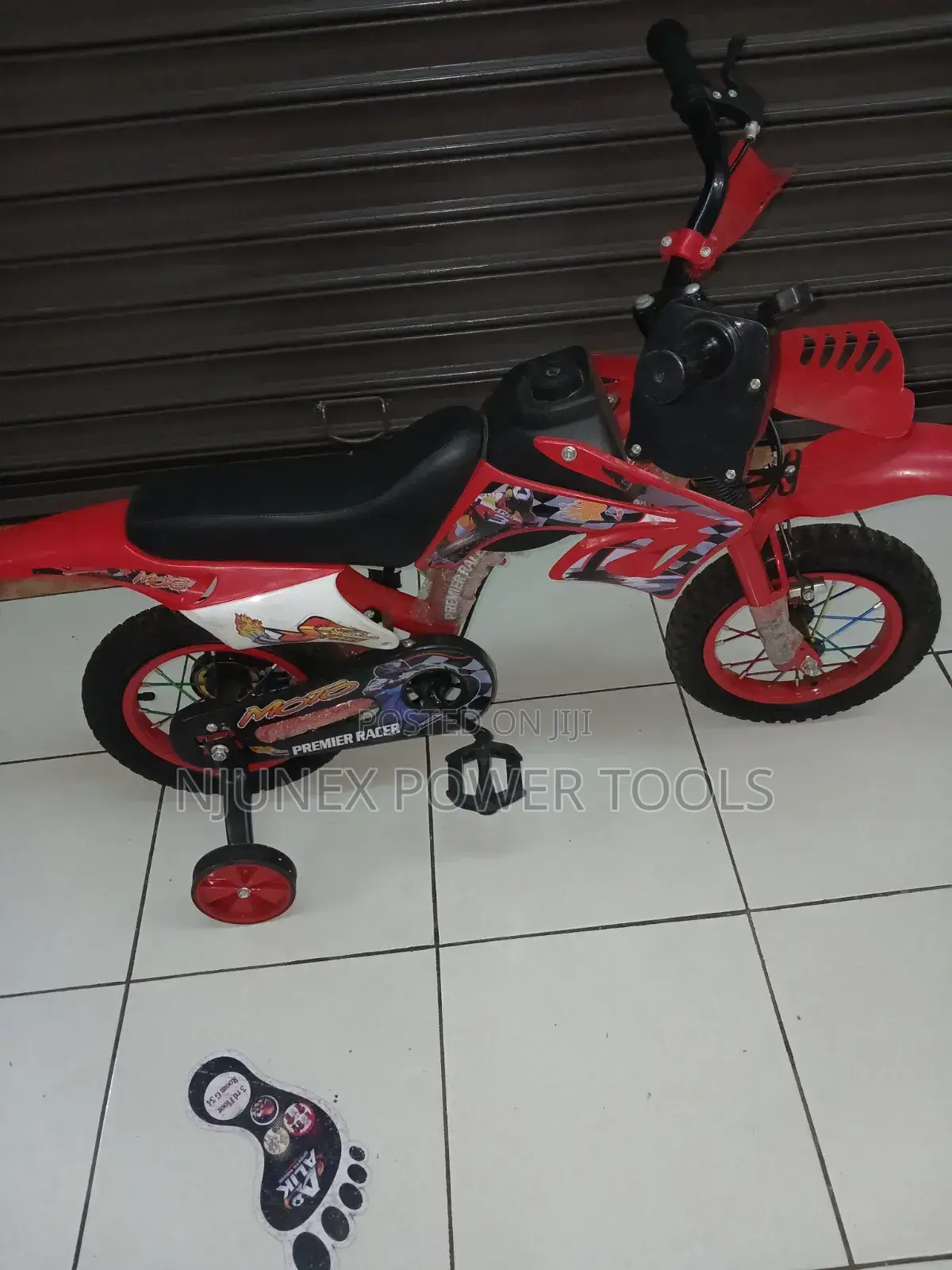 Red Motorcycle-Style Kids' Bicycle