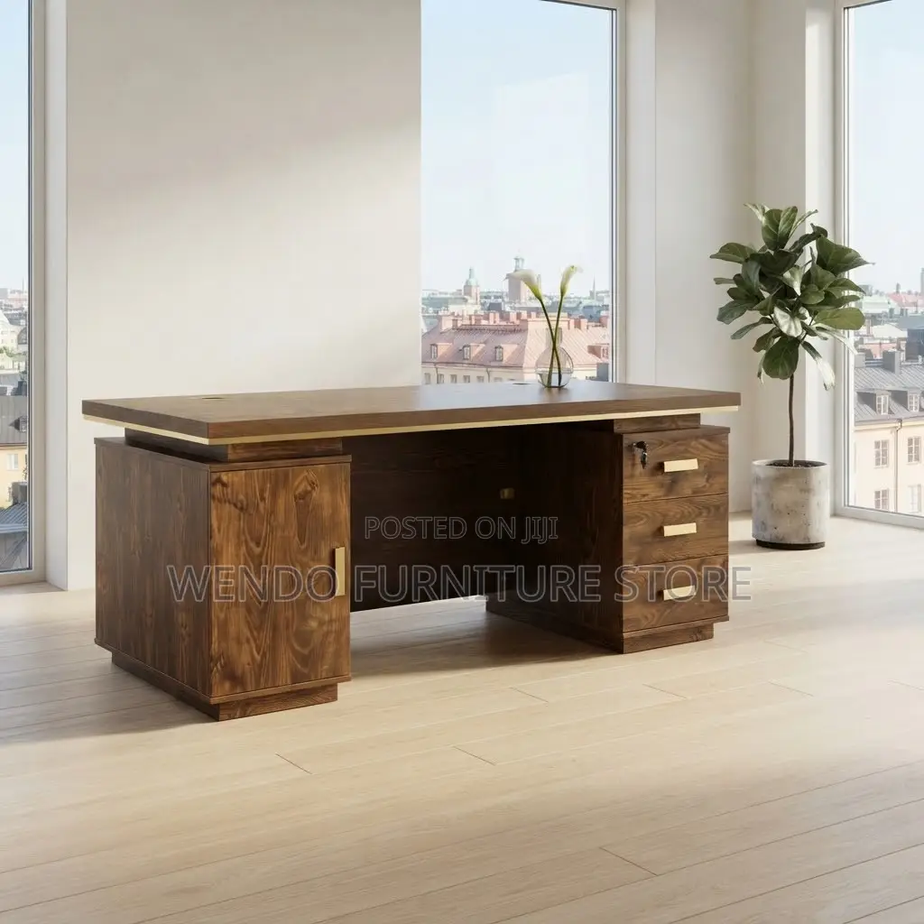 Office Desk; 140CM Home Office Executive Urban Golden Desk