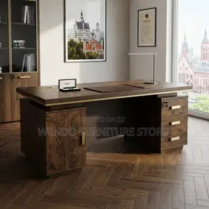 Office Desk; 140CM Home Office Executive Urban Golden Desk