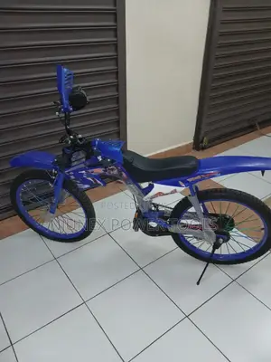 Blue Premier Racing Bike, a Motocross-Style Children's Bicycle.