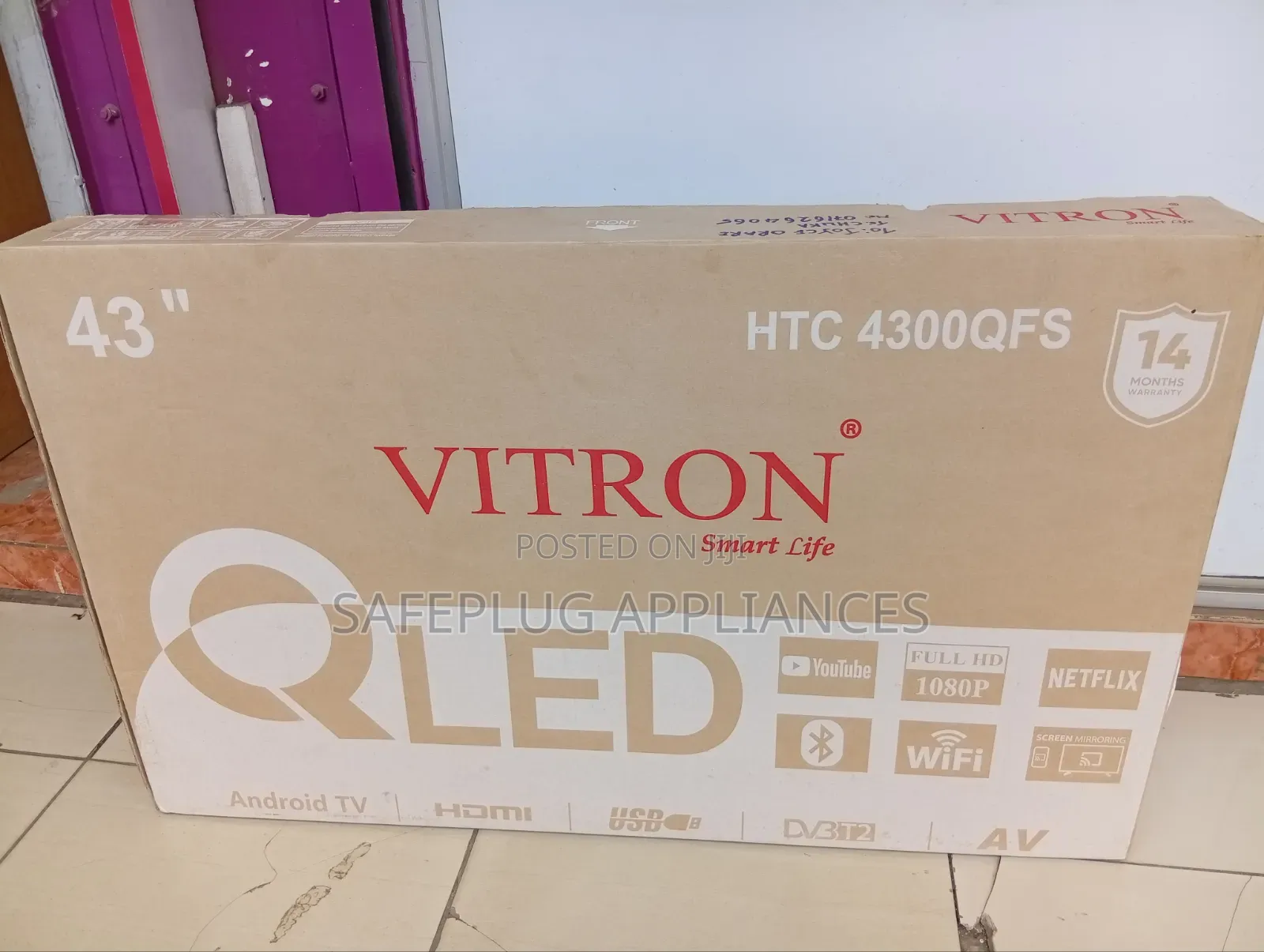 Vitron 43′′ QLED Smart TV – Ultra HD Frameless Television