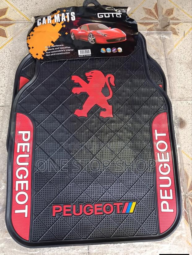 5pc Peugout Floor Carpet Rubber Mats With Logo - main view