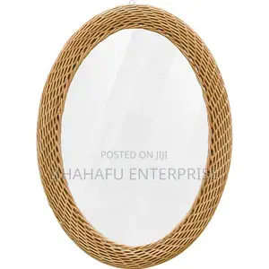 Big Modern Oval Rattan/Bamboo Mirror