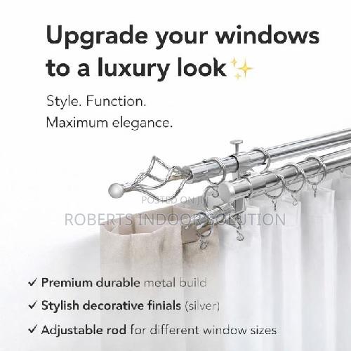 All-in-One Dual Curtain Rod Set for Sheers Heavy Drapes - main view