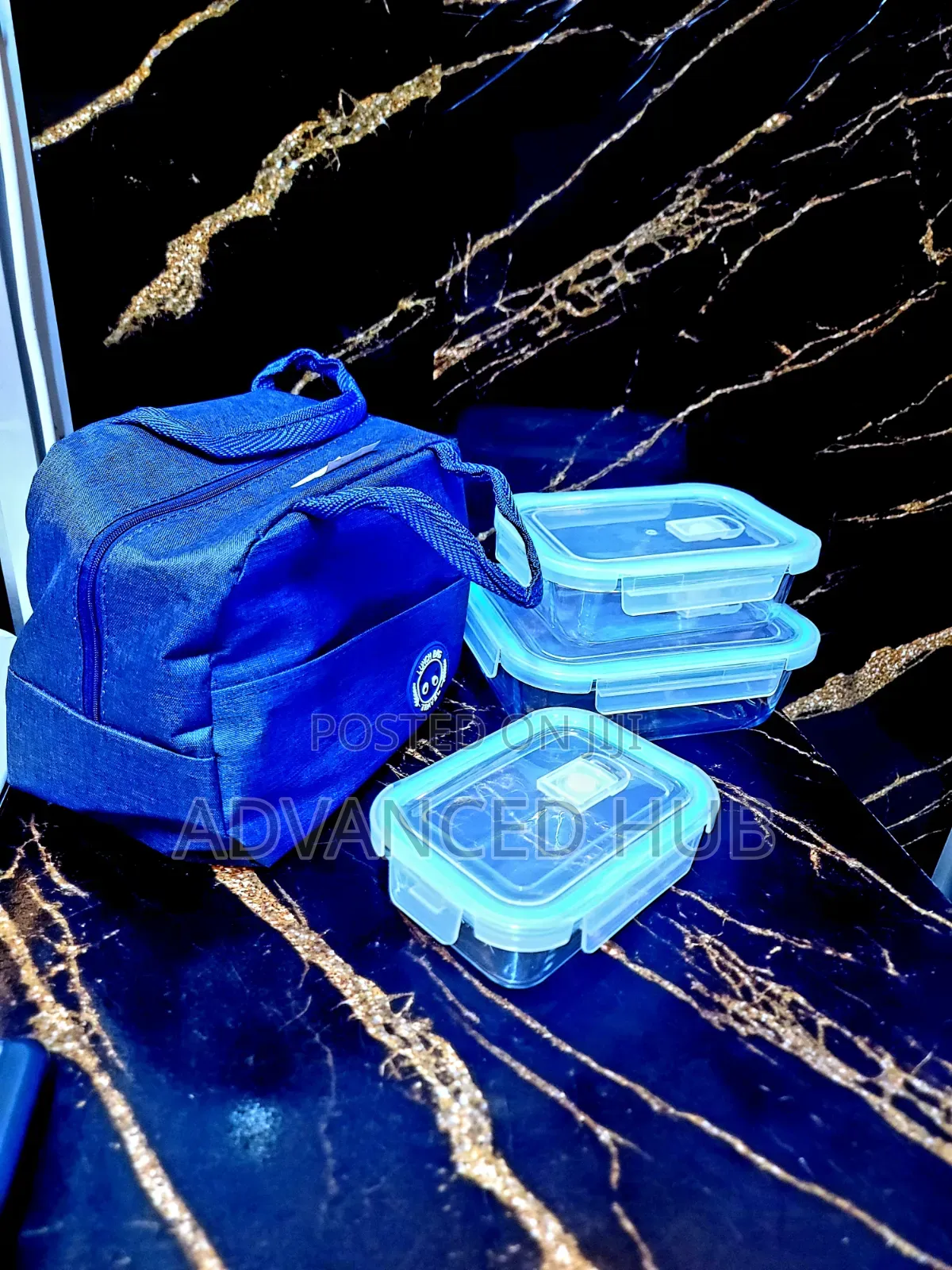3pcs Glass Lunch Box + Insulated Bag Set