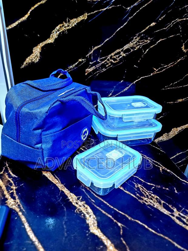 3pcs Glass Lunch Box + Insulated Bag Set - thumbnail 2