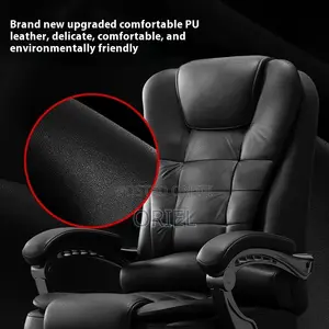 Office Chair : Executive Black Leather Office Seat