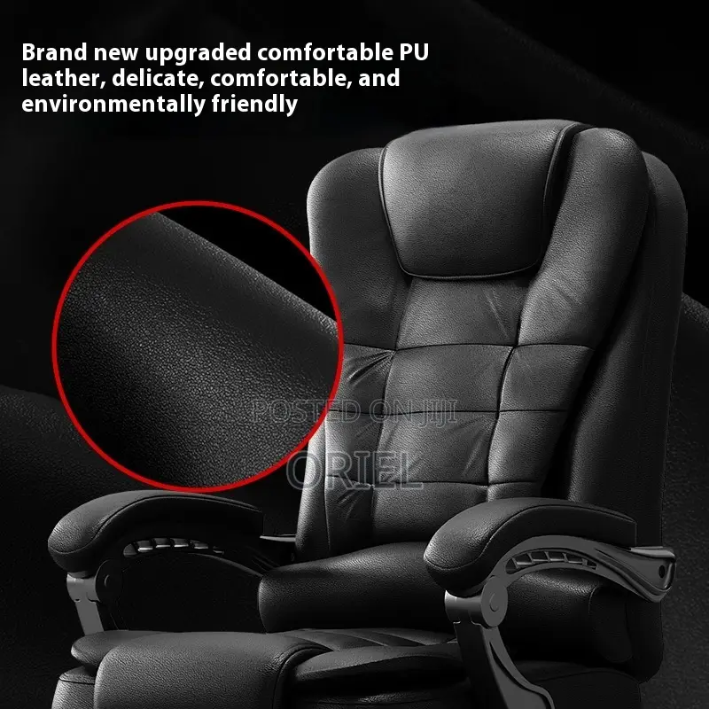 Office Chair : Executive Black Leather Office Seat