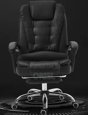 Office Chair : Executive Black Leather Office Seat