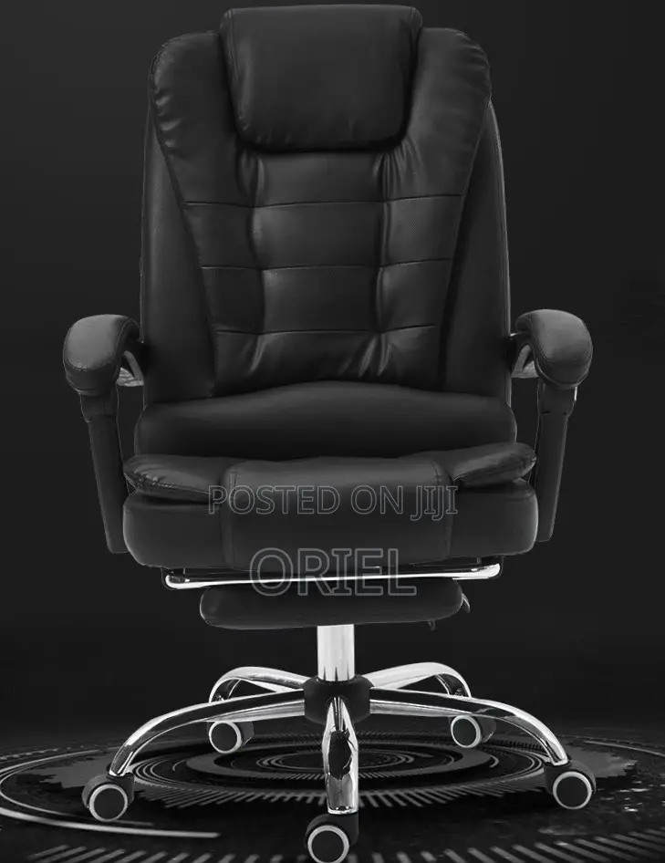 Office Chair : Executive Black Leather Office Seat