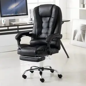 Office Chair : Executive Black Leather Office Seat