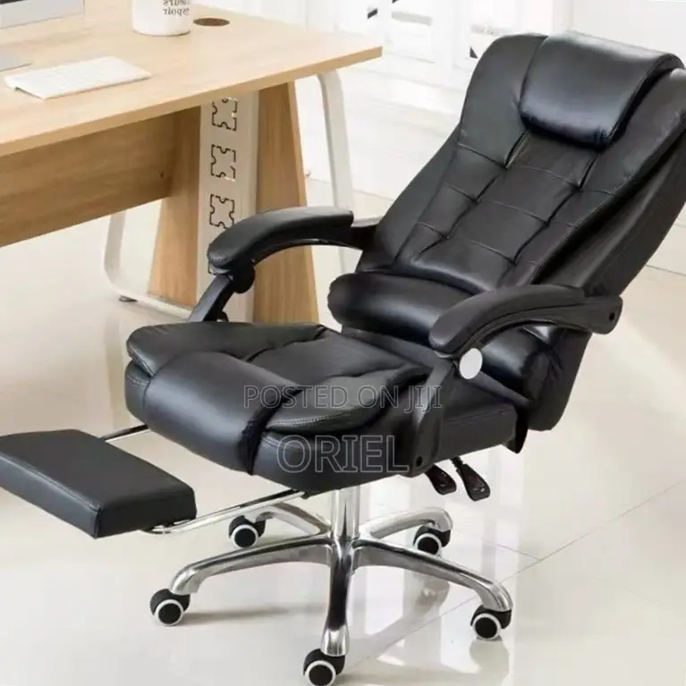 Office Chair : Executive Black Leather Office Seat