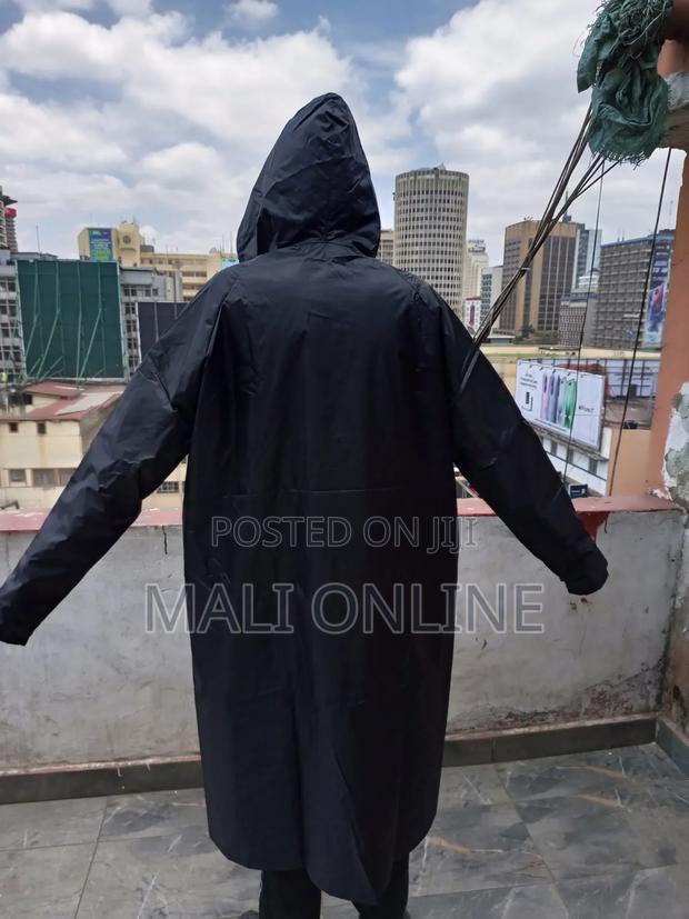 Long Black Raincoat - main view
