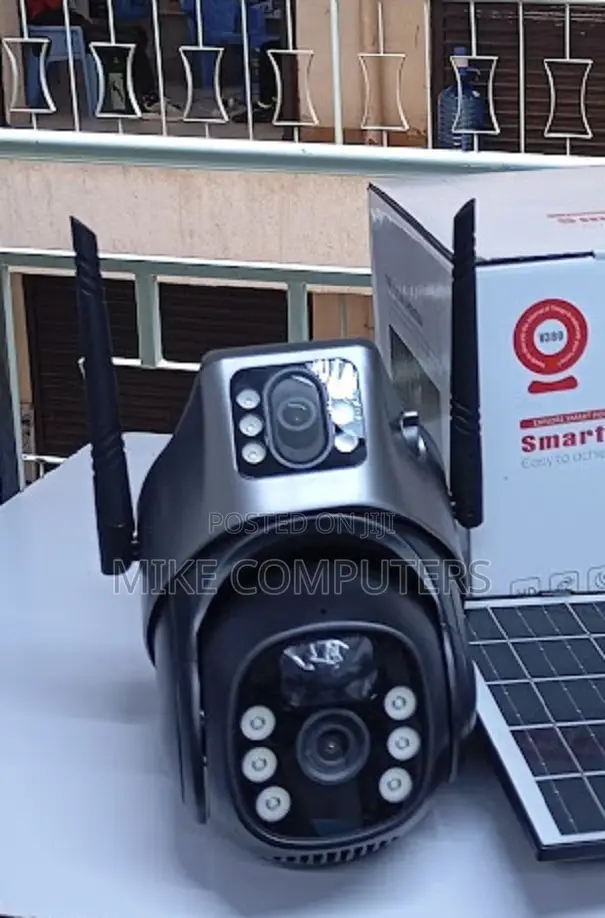 V380 Dual Lens Bulb PTZ Solar Security Camera
