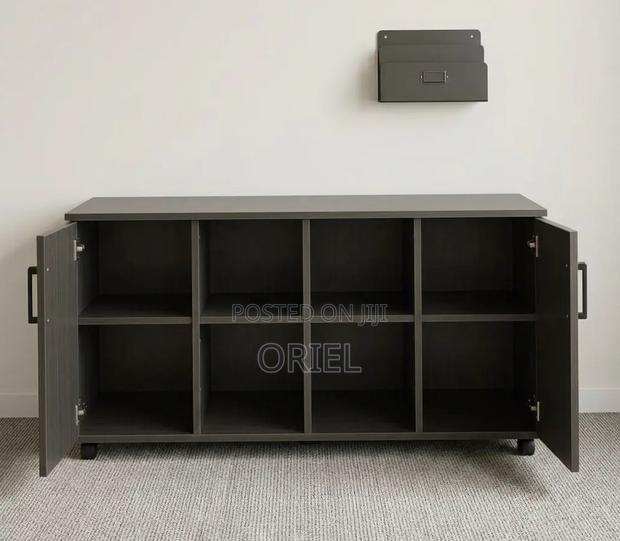 Office Storage Credenza : 4-Door Black Filing Credenza - thumbnail 2