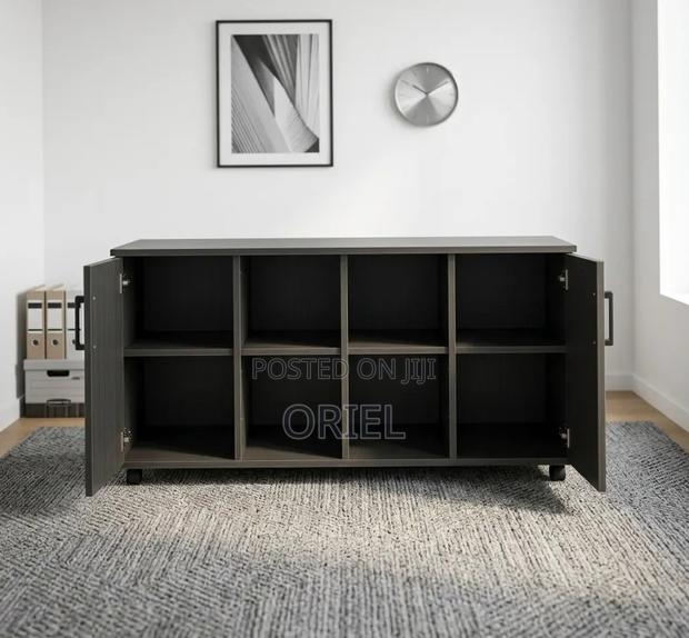 Office Storage Credenza : 4-Door Black Filing Credenza - thumbnail 5