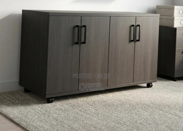 Office Storage Credenza : 4-Door Black Filing Credenza - thumbnail 8