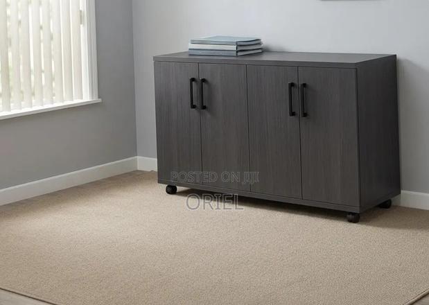 Office Storage Credenza : 4-Door Black Filing Credenza - thumbnail 9