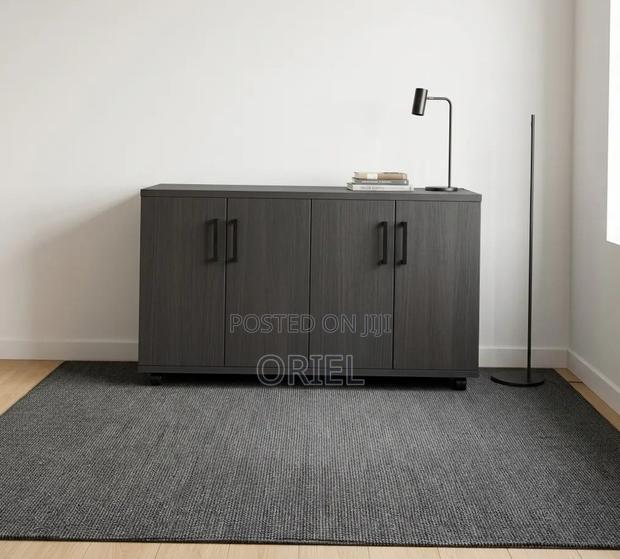 Office Storage Credenza : 4-Door Black Filing Credenza - thumbnail 10