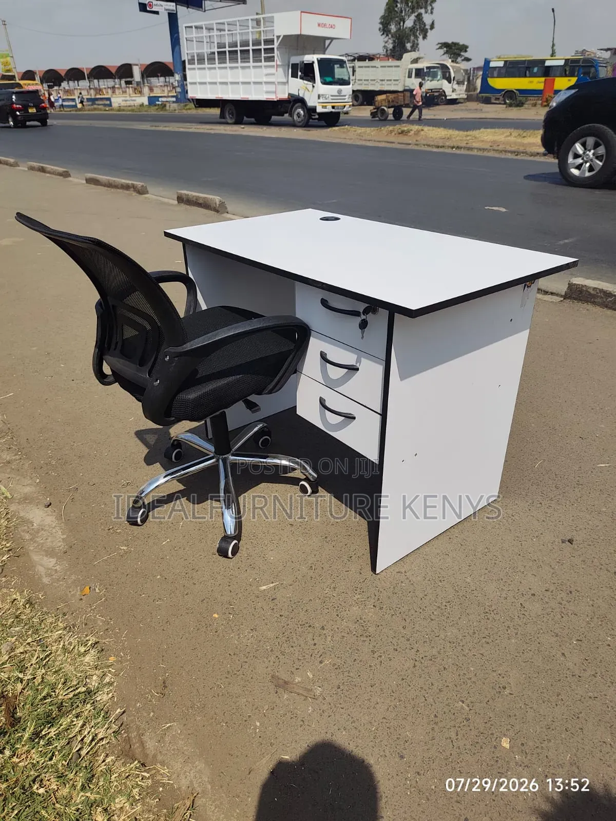 Mesh Office Desk With a White Office Desk