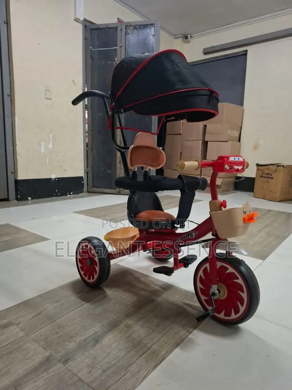 Tricycle With Canopy Musical Leather Protective Bar