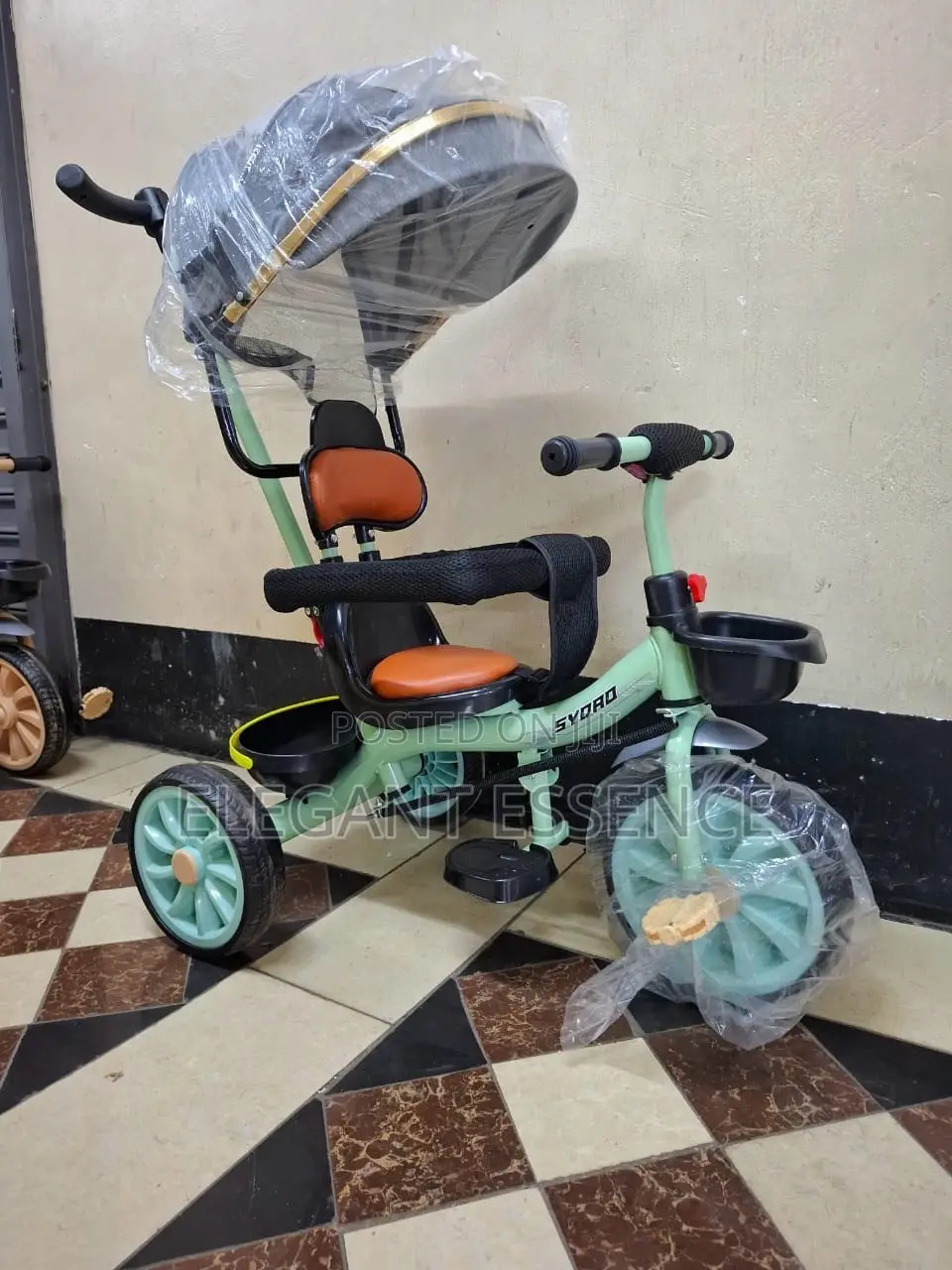 Tricycle With Canopy Musical Leather Protective Bar